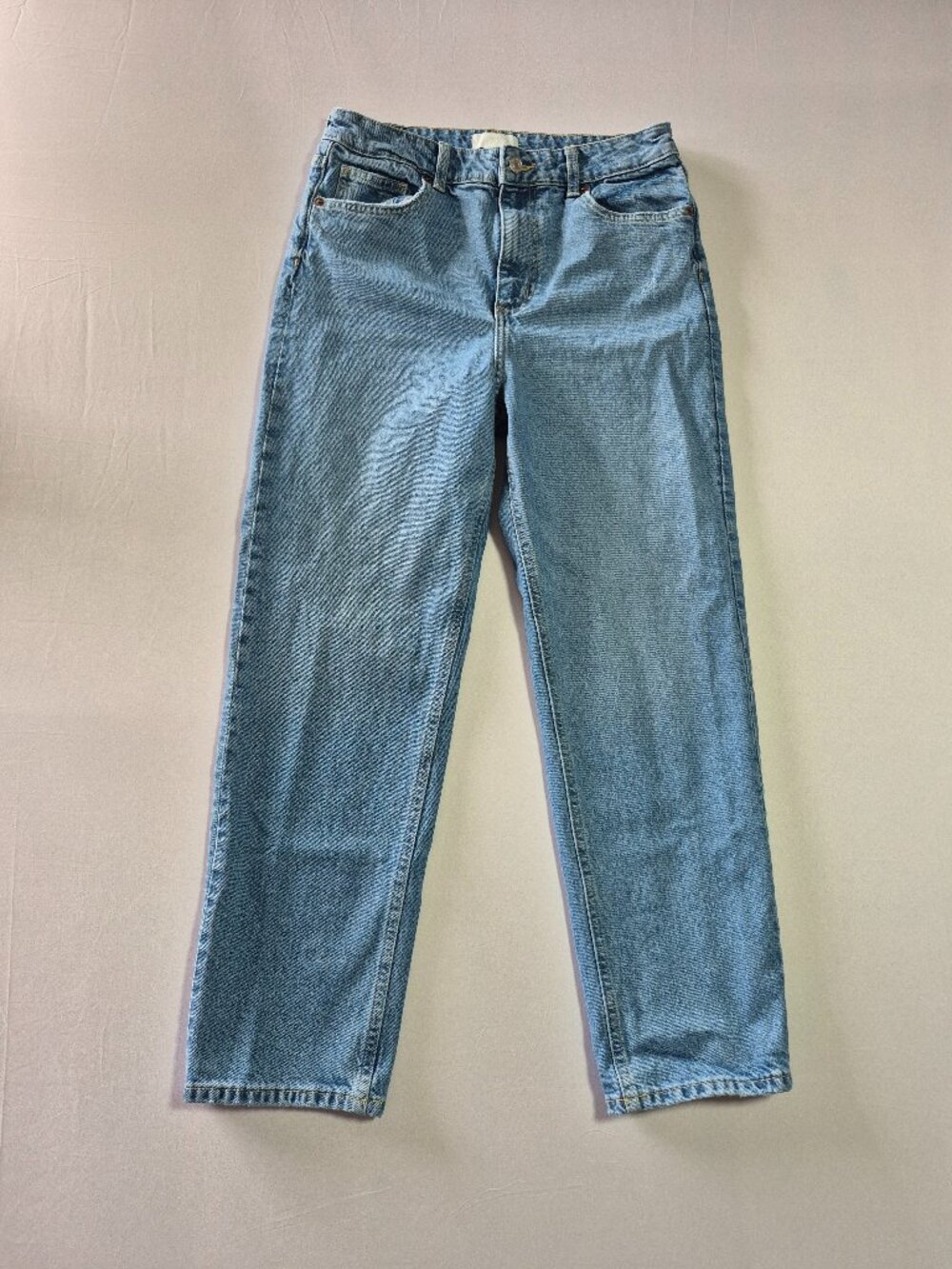 H&M Light Wash Blue Straight Leg Jeans Women's Size 6 Denim High Rise